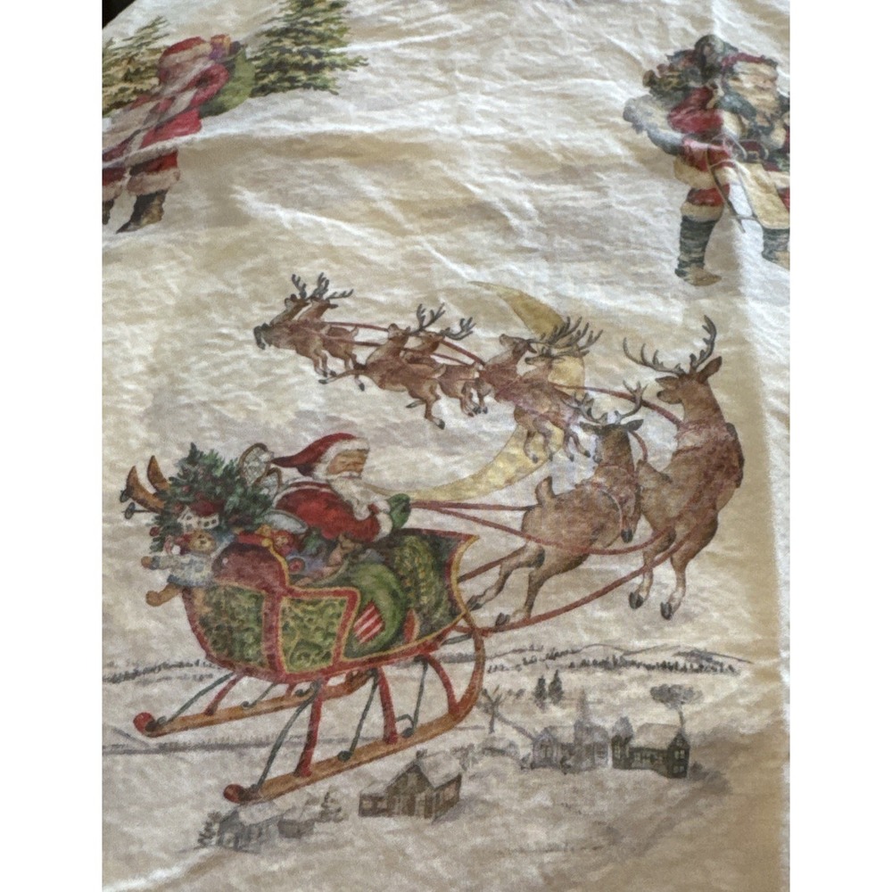 Discontinued Pottery Barn Nostalgic Santa King Sheets Complete Set